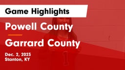 Powell County  vs Garrard County Game Highlights - Dec. 2, 2023