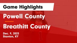 Powell County  vs Breathitt County Game Highlights - Dec. 9, 2023