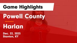 Powell County  vs Harlan  Game Highlights - Dec. 22, 2023