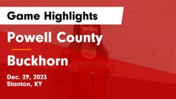 Powell County  vs Buckhorn  Game Highlights - Dec. 29, 2023