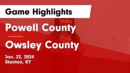 Powell County  vs Owsley County Game Highlights - Jan. 22, 2024