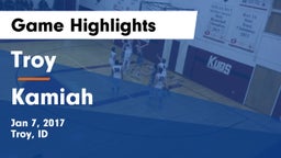 Troy  vs Kamiah Game Highlights - Jan 7, 2017