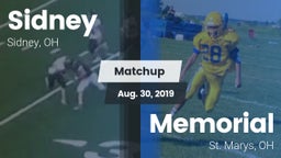 Matchup: Sidney  vs. Memorial  2019