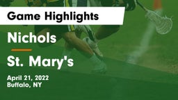 Nichols  vs St. Mary's Game Highlights - April 21, 2022