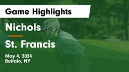 Nichols  vs St. Francis  Game Highlights - May 4, 2024