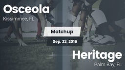 Matchup: Osceola HS vs. Heritage  2016