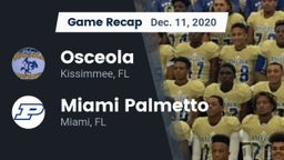 Recap: Osceola  vs. Miami Palmetto  2020