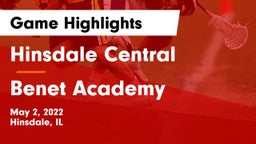 Hinsdale Central  vs Benet Academy  Game Highlights - May 2, 2022