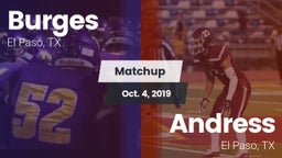 Matchup: Burges  vs. Andress  2019