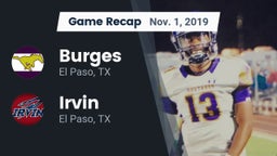 Recap: Burges  vs. Irvin  2019