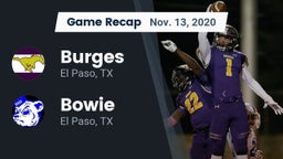 Recap: Burges  vs. Bowie  2020