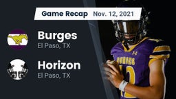Recap: Burges  vs. Horizon  2021