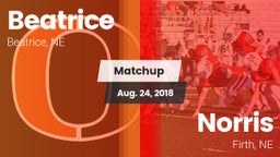 Matchup: Beatrice  vs. Norris 2018