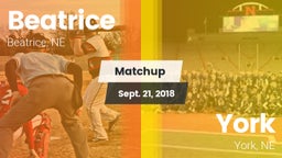 Matchup: Beatrice  vs. York  2018