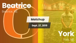 Matchup: Beatrice  vs. York  2019