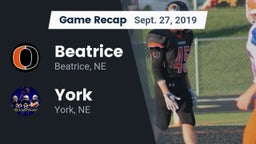 Recap: Beatrice  vs. York  2019