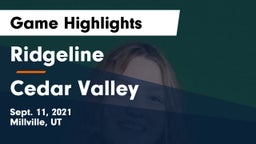 Ridgeline  vs Cedar Valley  Game Highlights - Sept. 11, 2021