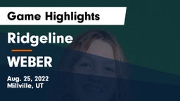 Ridgeline  vs WEBER  Game Highlights - Aug. 25, 2022
