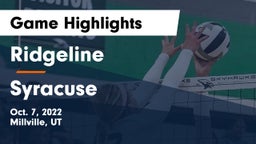 Ridgeline  vs Syracuse  Game Highlights - Oct. 7, 2022