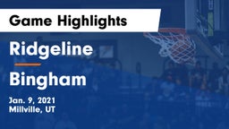 Ridgeline  vs Bingham  Game Highlights - Jan. 9, 2021