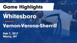 Whitesboro  vs Vernon-Verona-Sherrill  Game Highlights - Feb 7, 2017