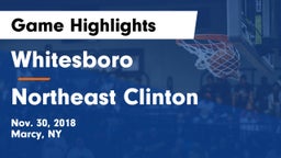 Whitesboro  vs Northeast Clinton Game Highlights - Nov. 30, 2018