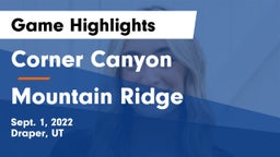 Corner Canyon  vs Mountain Ridge  Game Highlights - Sept. 1, 2022