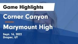 Corner Canyon  vs Marymount High Game Highlights - Sept. 16, 2022