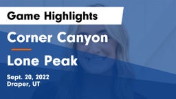 Corner Canyon  vs Lone Peak  Game Highlights - Sept. 20, 2022