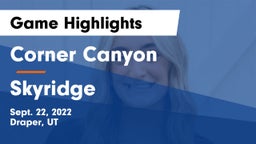 Corner Canyon  vs Skyridge  Game Highlights - Sept. 22, 2022