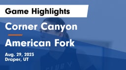 Corner Canyon  vs American Fork  Game Highlights - Aug. 29, 2023