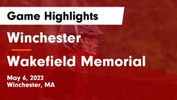 Winchester  vs Wakefield Memorial  Game Highlights - May 6, 2022
