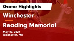 Winchester  vs Reading Memorial  Game Highlights - May 20, 2022