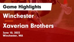 Winchester  vs Xaverian Brothers  Game Highlights - June 10, 2022