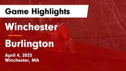 Winchester  vs Burlington  Game Highlights - April 4, 2023