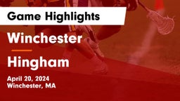 Winchester  vs Hingham  Game Highlights - April 20, 2024