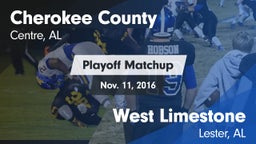 Matchup: Cherokee County vs. West Limestone  2016