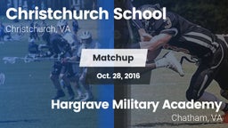 Matchup: Christchurch School vs. Hargrave Military Academy  2016