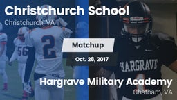 Matchup: Christchurch School vs. Hargrave Military Academy  2017