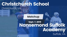 Matchup: Christchurch School vs. Nansemond Suffolk Academy 2019