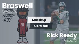 Matchup: Braswell  vs. Rick Reedy  2018