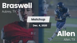 Matchup: Braswell  vs. Allen  2020