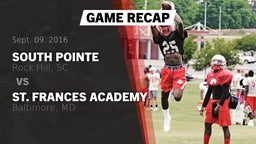 Recap: South Pointe  vs. St. Frances Academy  2016
