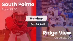 Matchup: South Pointe High vs. Ridge View  2016