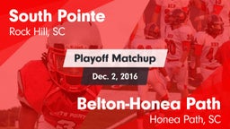 Matchup: South Pointe High vs. Belton-Honea Path  2016