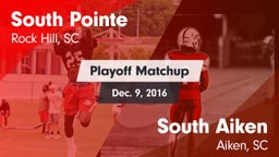 Matchup: South Pointe High vs. South Aiken  2016