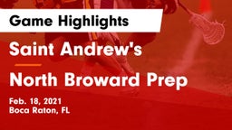 Saint Andrew's  vs North Broward Prep  Game Highlights - Feb. 18, 2021