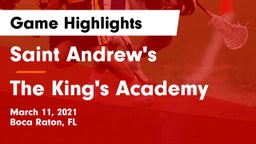 Saint Andrew's  vs The King's Academy Game Highlights - March 11, 2021