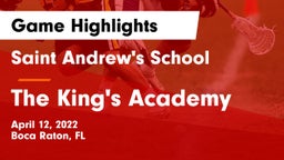 Saint Andrew's School vs The King's Academy Game Highlights - April 12, 2022