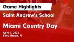 Saint Andrew's School vs Miami Country Day  Game Highlights - April 7, 2022
